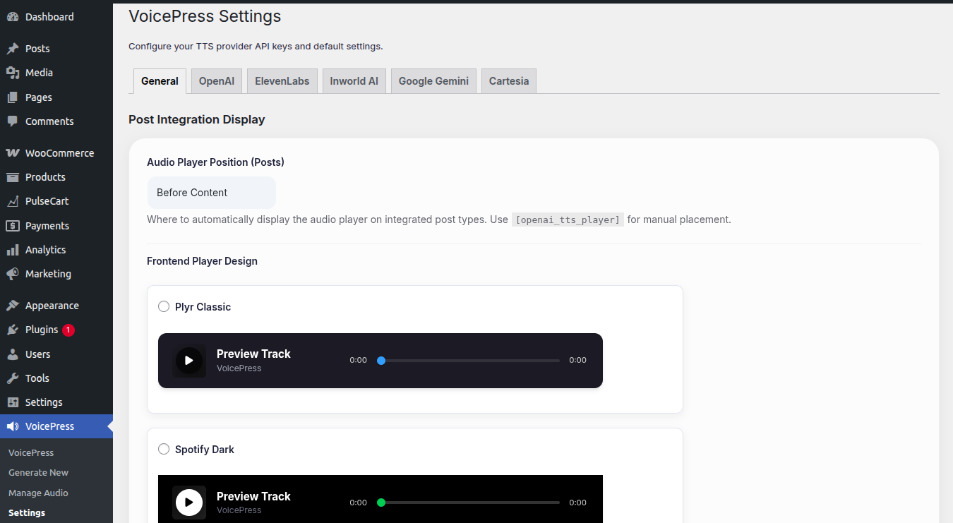 VoicePress Dashboard